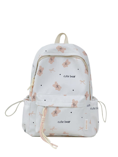 Cute Character Print School Backpack