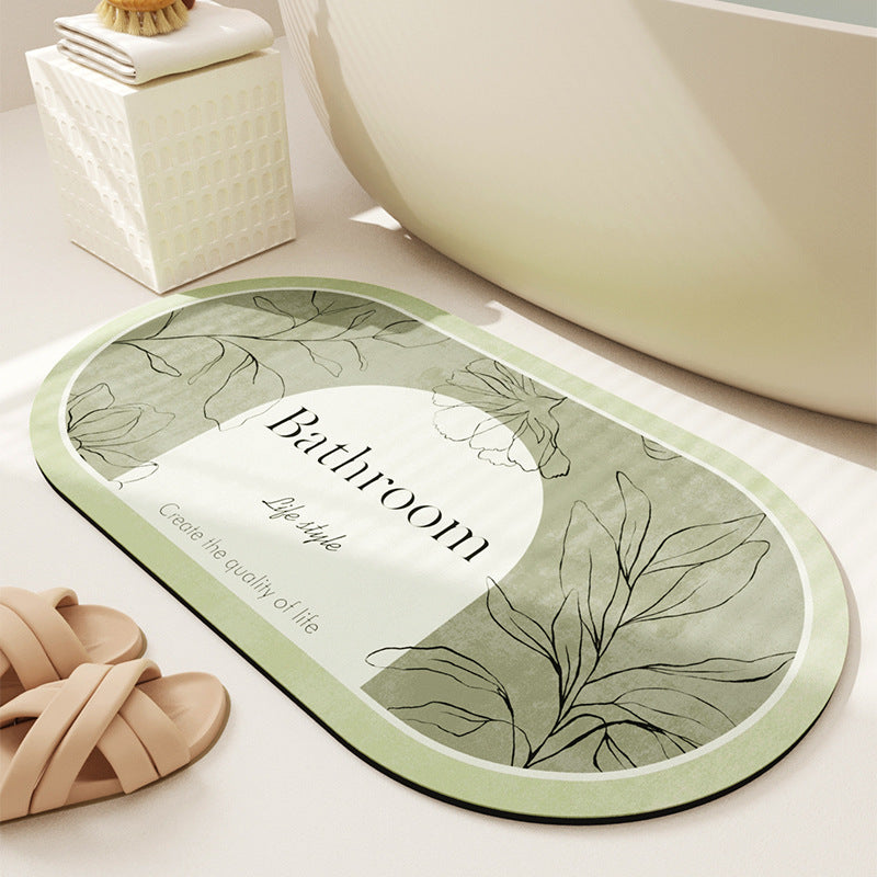 Elegant Floral Design Bathroom Mat Bowlift