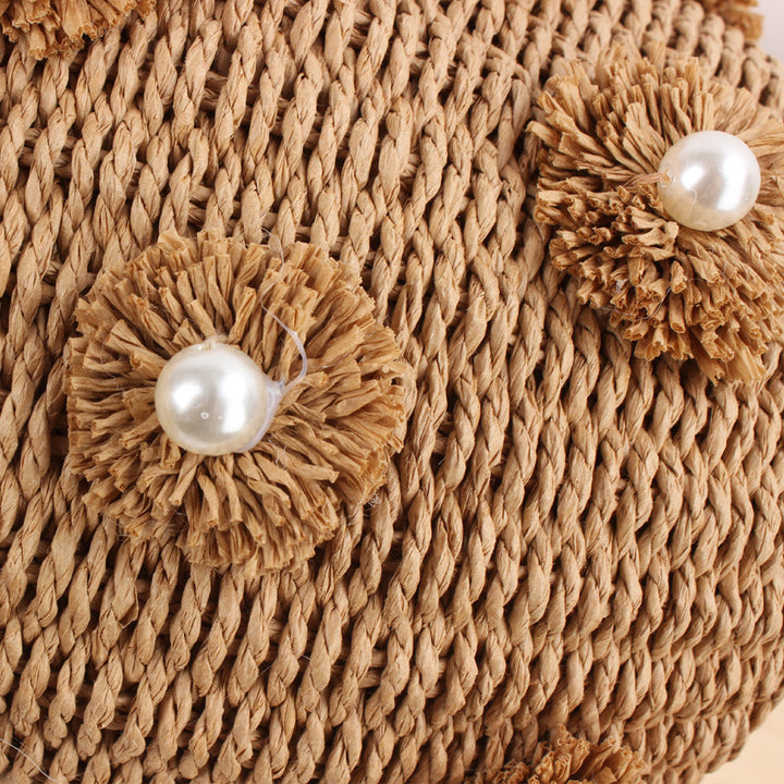 Handbag with Unique Pearl Applications Bowlift