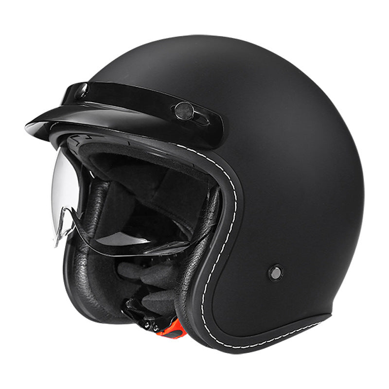 WoVintage Open-Face Motorcycle Helmet Bowlift