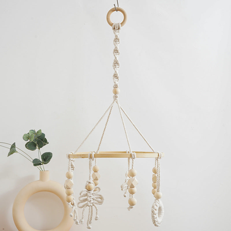 Macrame Baby Mobile with Natural Beads Bowlift