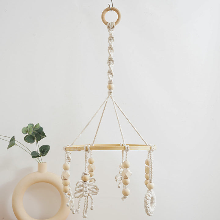 Macrame Baby Mobile with Natural Beads Bowlift
