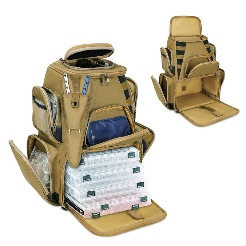 Multi-Compartment Fishing Tackle Backpack Bowlift