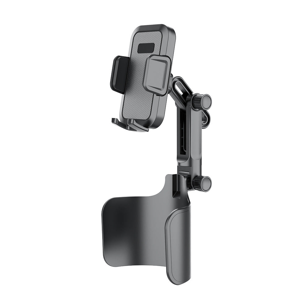 Adjustable car headrest tablet and smartphone holder with telescopic support arm and anti slip cradle Bowlift