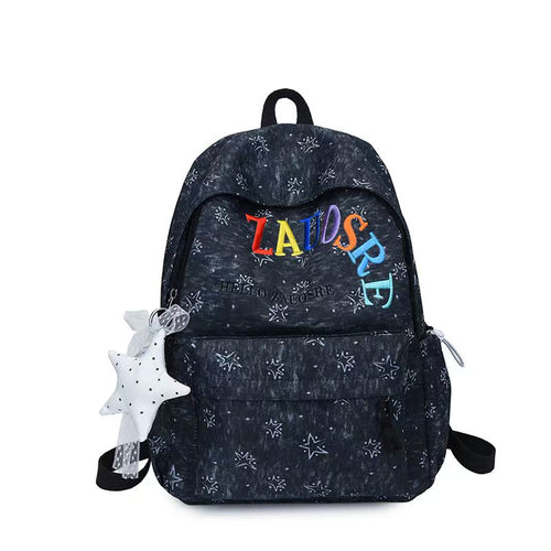 Casual Star-Patterned Backpack Bowlift