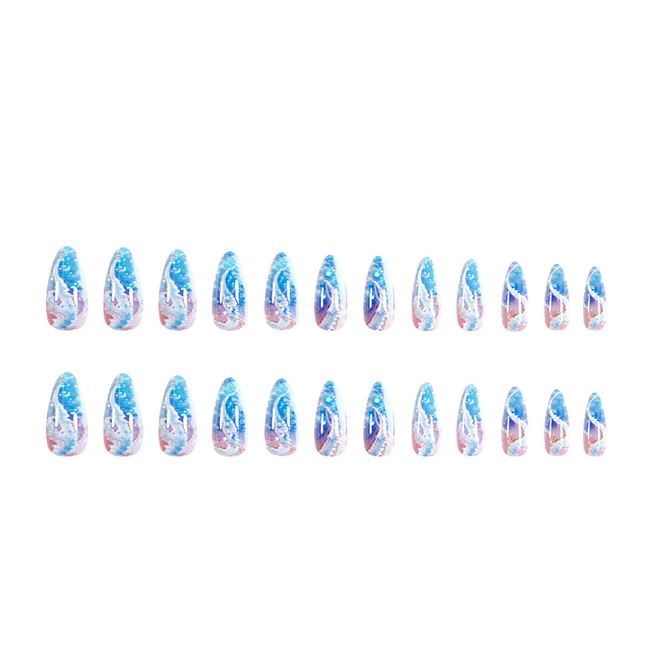 Artistic acrylic nails with glitter details Bowlift