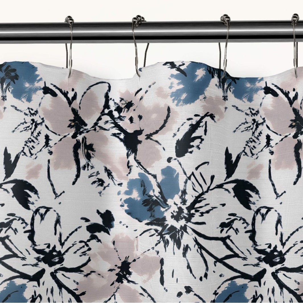 Artistic Floral Print Shower Curtain Bowlift