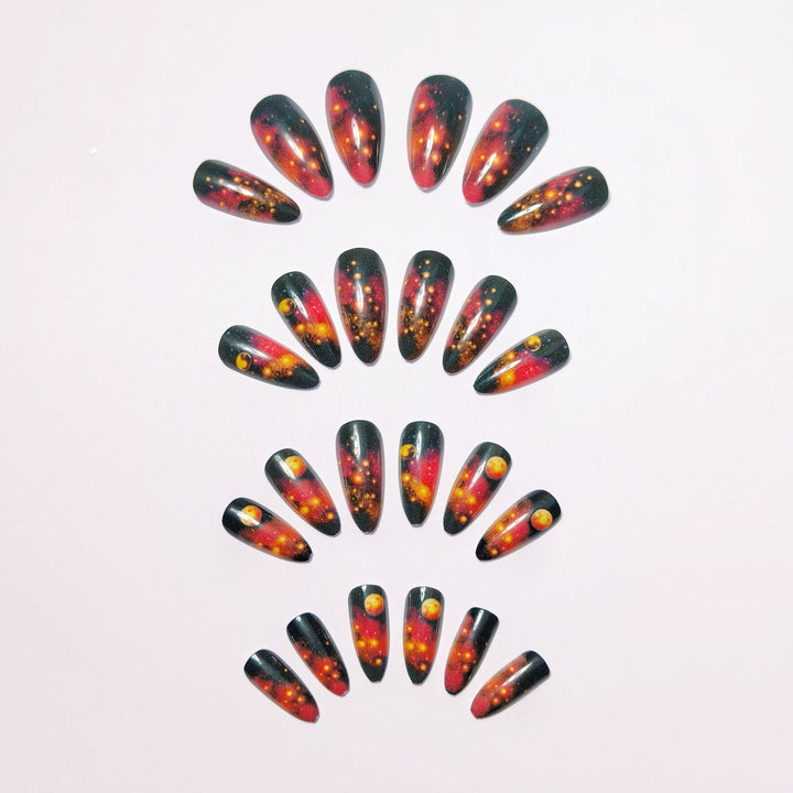 Galactic art nails with 3D planet motif Bowlift