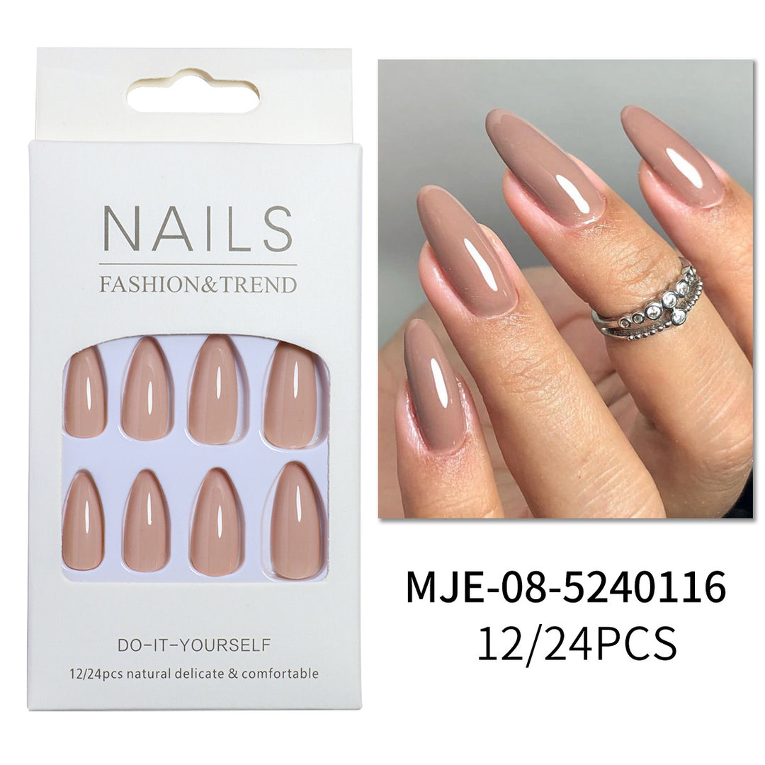 Premium DIY Long Almond-Shaped Press-On Nails Bowlift