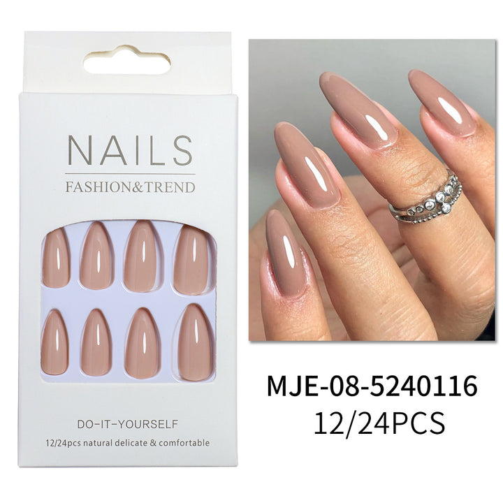 Premium DIY Long Almond-Shaped Press-On Nails Bowlift