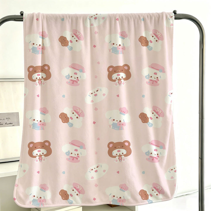 Cute Cartoon-Themed Fleece Blanket