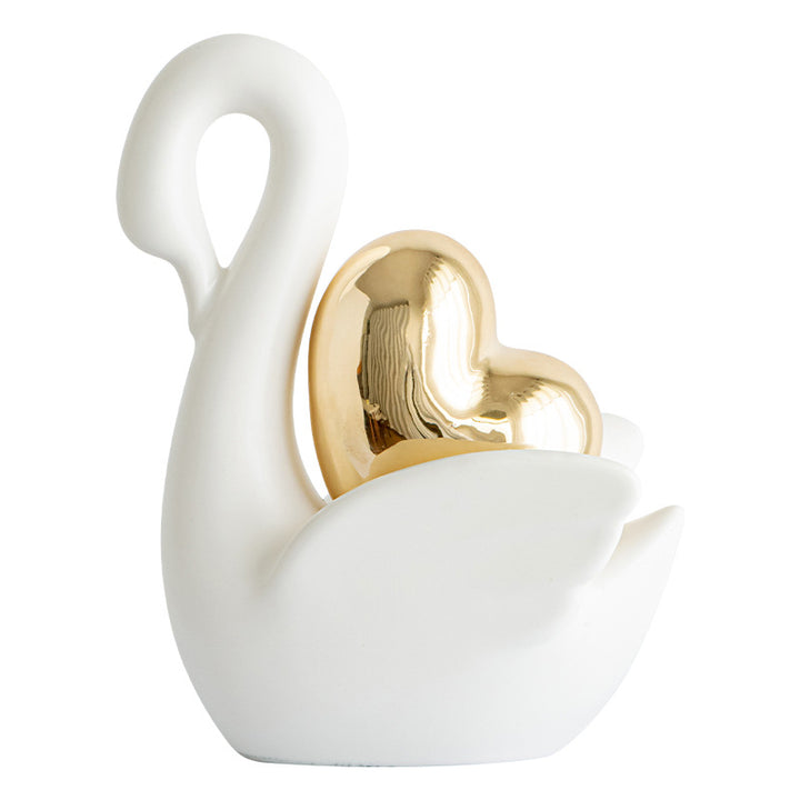 Elegant and romantic swans decorative figure Bowlift