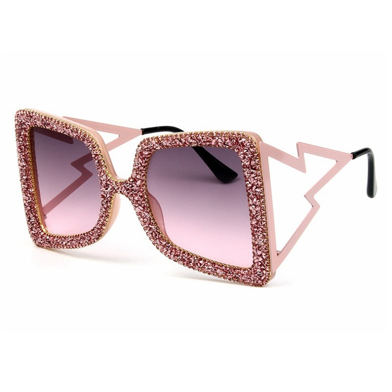 Women's oversized sunglasses with glittering crystal frame Bowlift