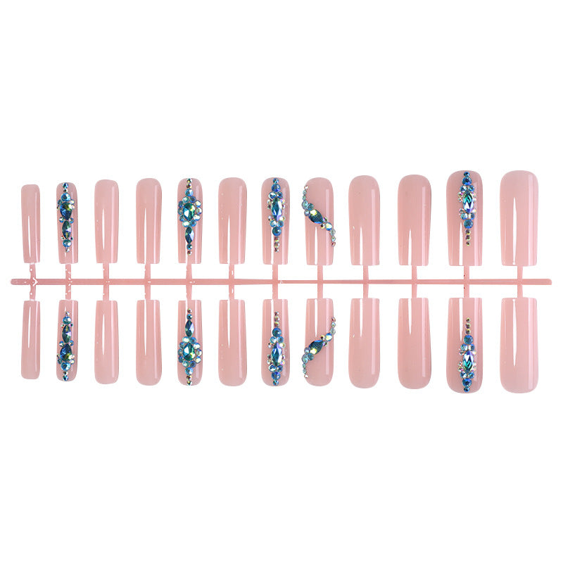 Decorative Press-On Nail Art Set with Gemstone Accents Bowlift