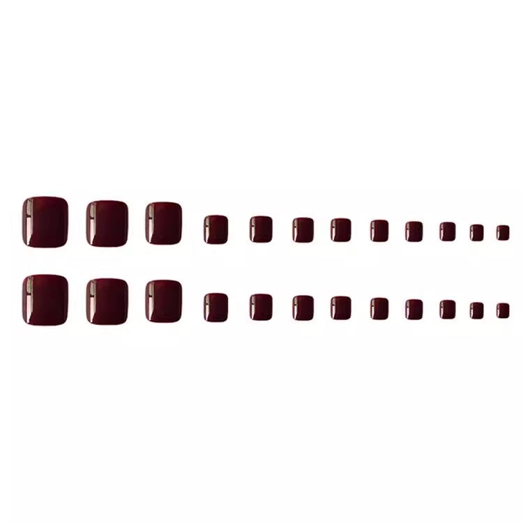 Artificial nail set for pedicured toenails Bowlift