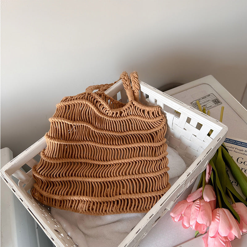 Handmade basket bag with braided design Bowlift