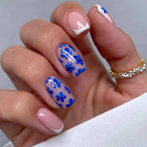 Exquisite nail design with floral accents Bowlift