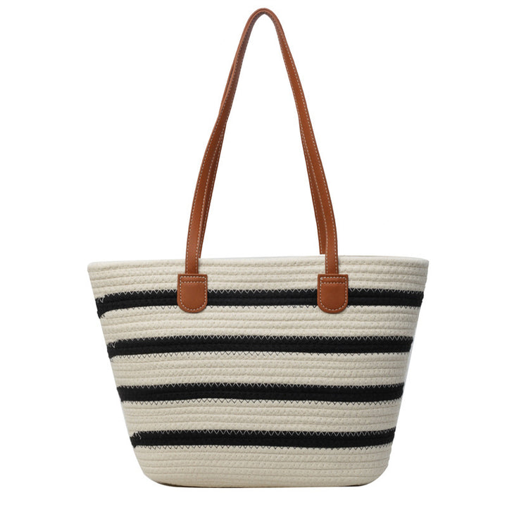Stylish Striped Beach Tote Bowlift