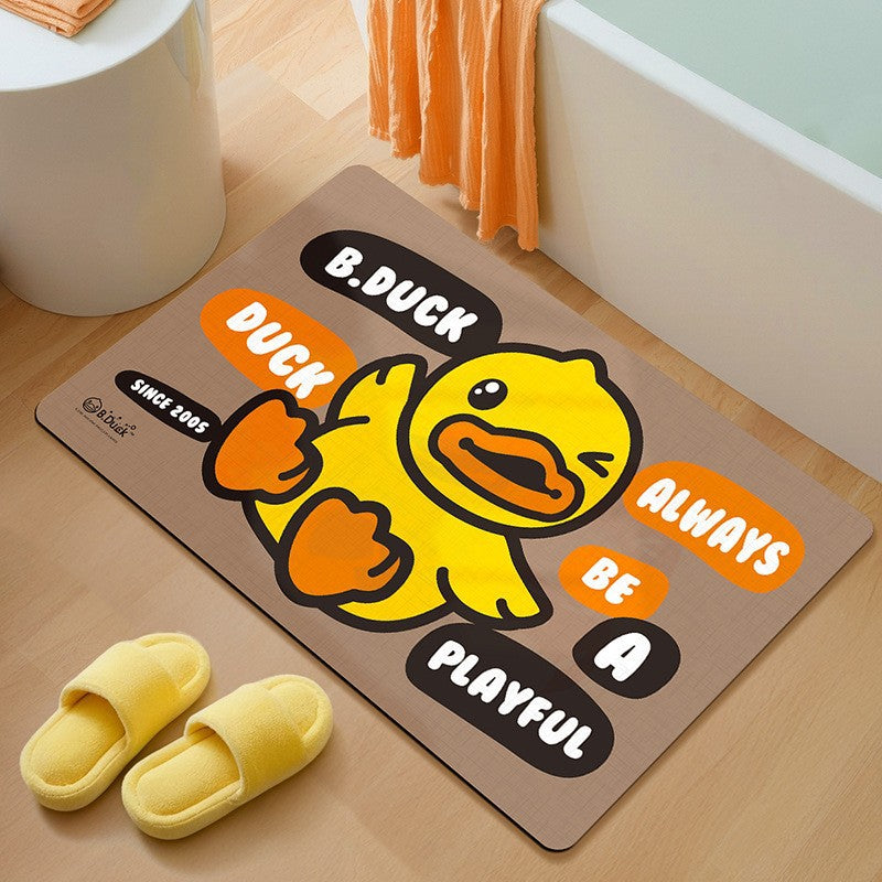 Playful Cartoon Duck Bath Mat Bowlift