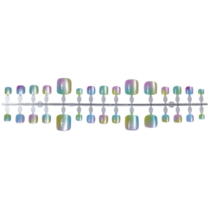 Acrylic nail set with shimmering gradient and elegant designs Bowlift