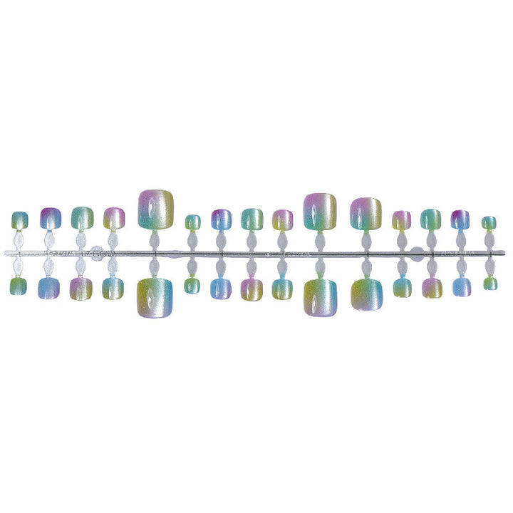 Acrylic nail set with shimmering gradient and elegant designs Bowlift