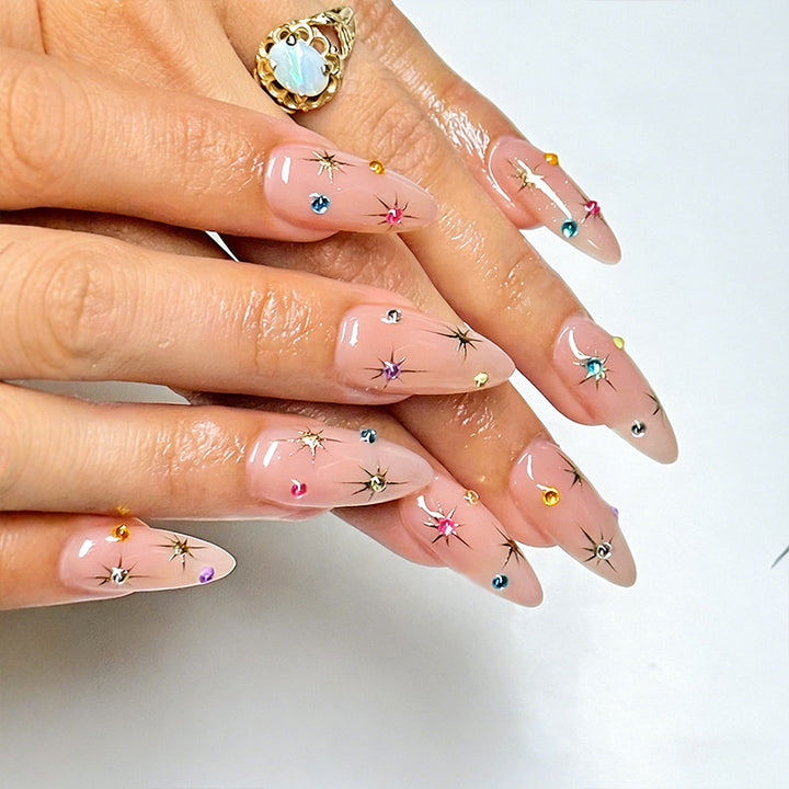 Nail art set with sparkling star and crystal decorations Bowlift