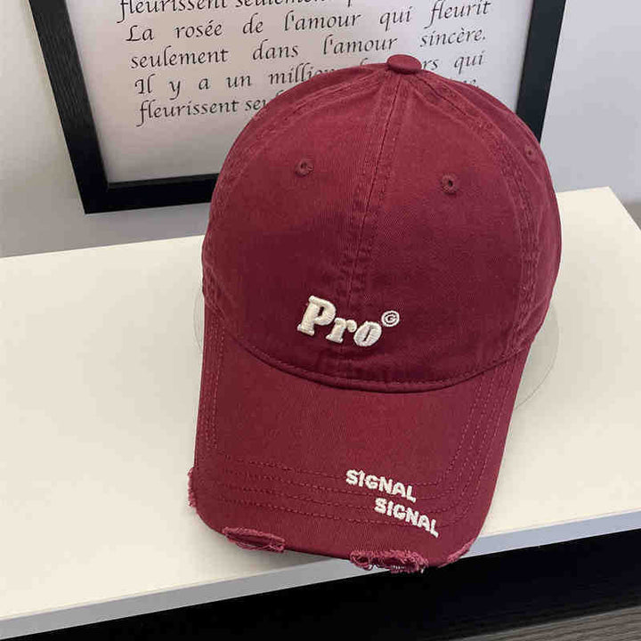 Women's Casual Distressed Embroidered Baseball Cap Bowlift