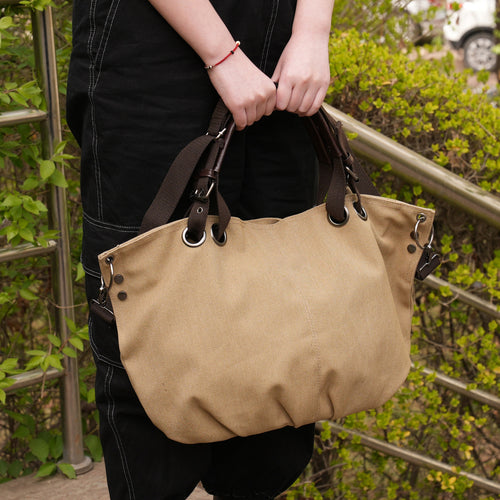 Stylish Multi-Pocket Canvas Handbag Bowlift