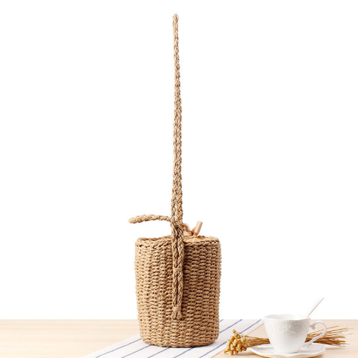 Charming Handbag Made of Woven Natural Material Bowlift