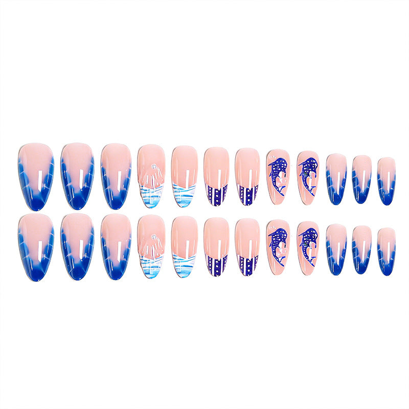 Creative Nail Art Set with Maritime Dolphin Design Bowlift
