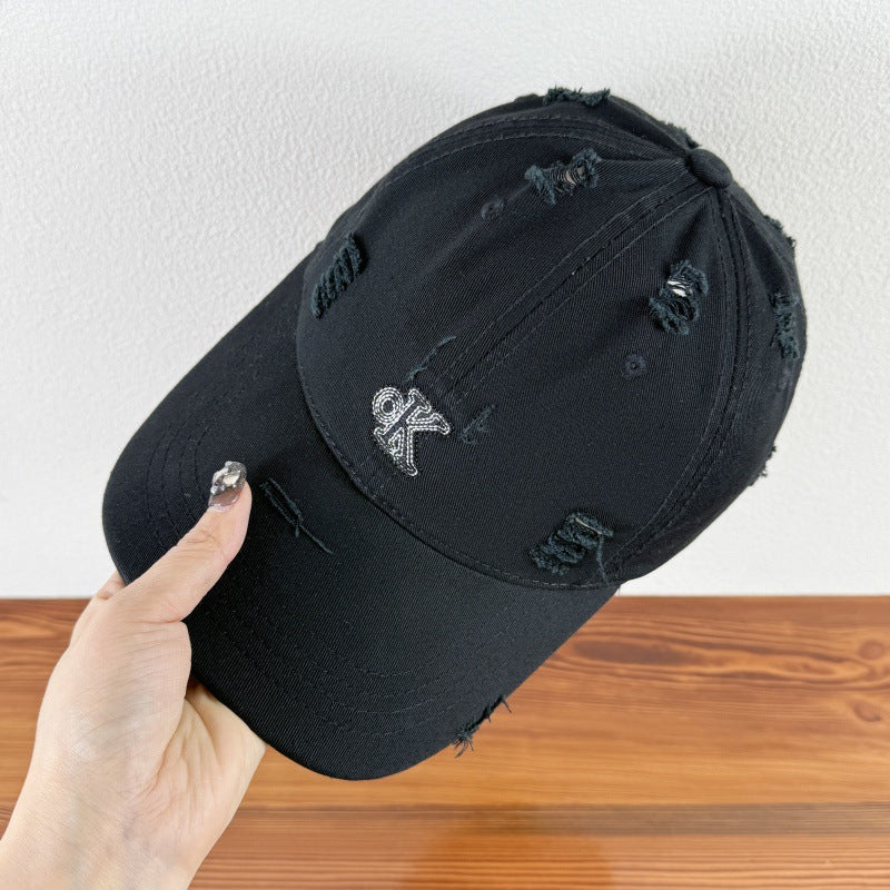 Men's Distressed Adjustable Baseball Cap Bowlift