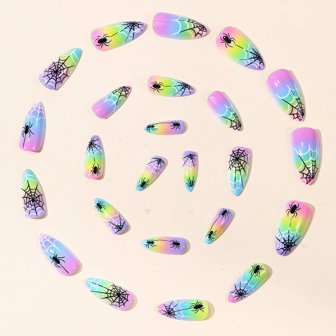 Colorful Spider Web Nail Art Set Bowlift