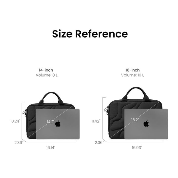 Padded Laptop Bag with Elegant Wave Profile Bowlift