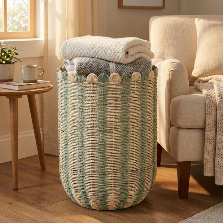 Decorative Woven Floor Basket Bowlift
