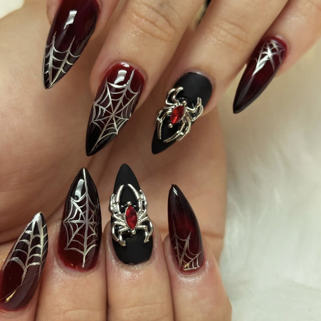 Gothic Spider Web Nail Art Extensions Bowlift