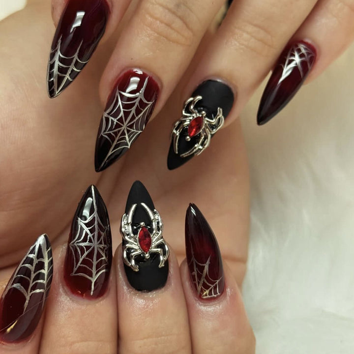 Gothic Spider Web Nail Art Extensions Bowlift