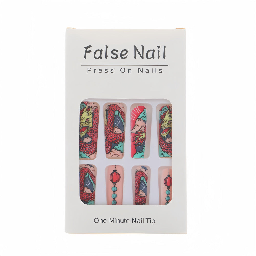Creative artificial nails in Asian dragon design Bowlift
