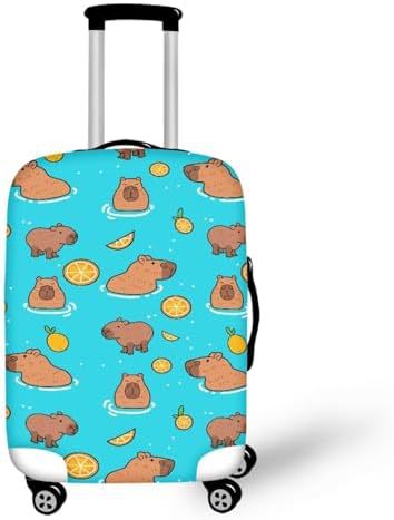 Unisex nano elastic suitcase cover with horse and sunflower motif, stretchable stretch protection for hard shell trolley with zipper Bowlift