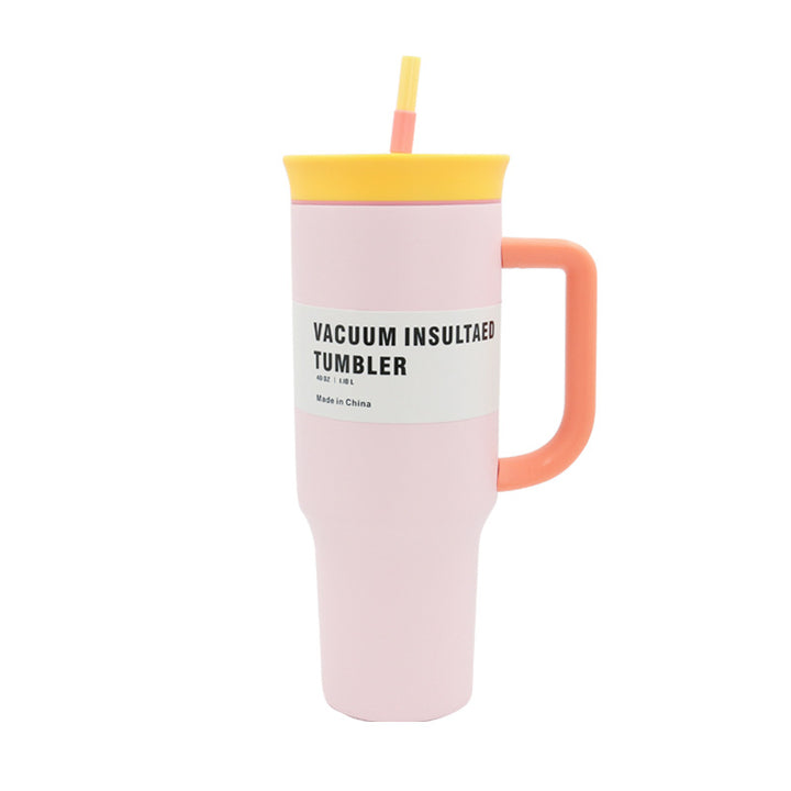 Women's Vacuum-Insulated Drinking Cup with Handle and Straw Bowlift