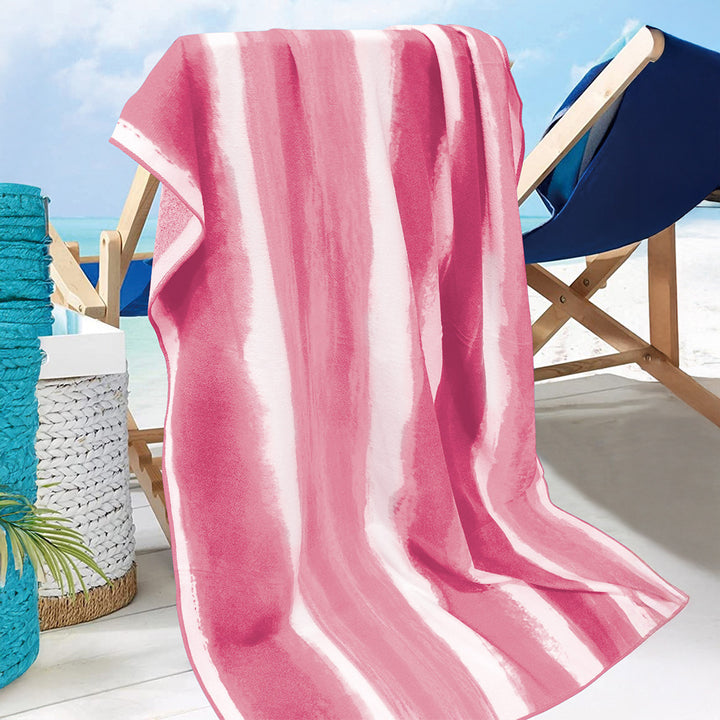 Beach towel with modern, geometric wide stripe pattern Bowlift