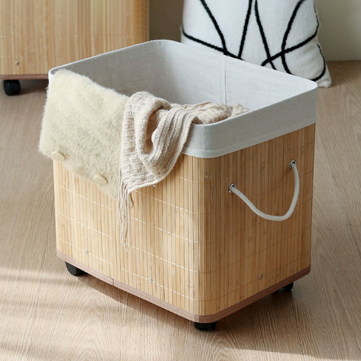 Natural Bamboo Laundry Basket with Lid Bowlift