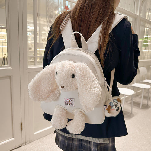 Plush Rabbit-Themed Backpack Bowlift