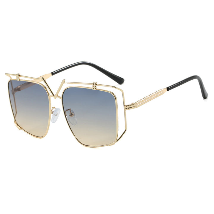 Women's futuristic oversized sunglasses with unique geometric frame Bowlift