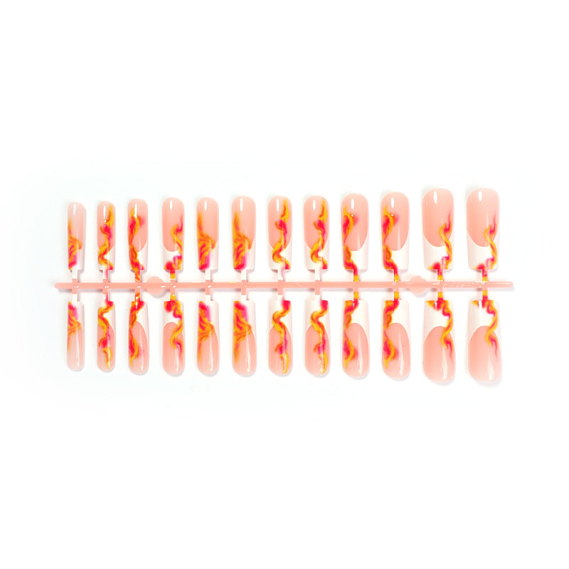 Artistic Press-On Nail Set Bowlift