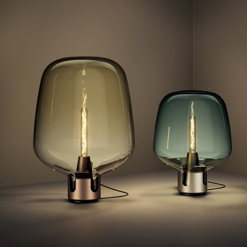 Decorative Glass Table Lamp with Unique Shaped Shade