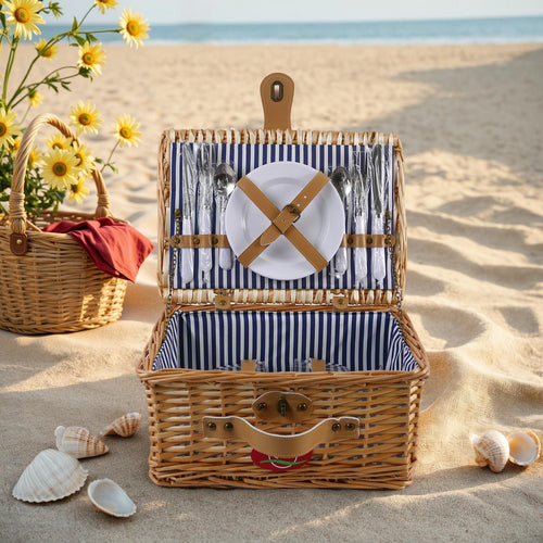 Ladies picnic basket with integrated crockery set and practical storage options Bowlift