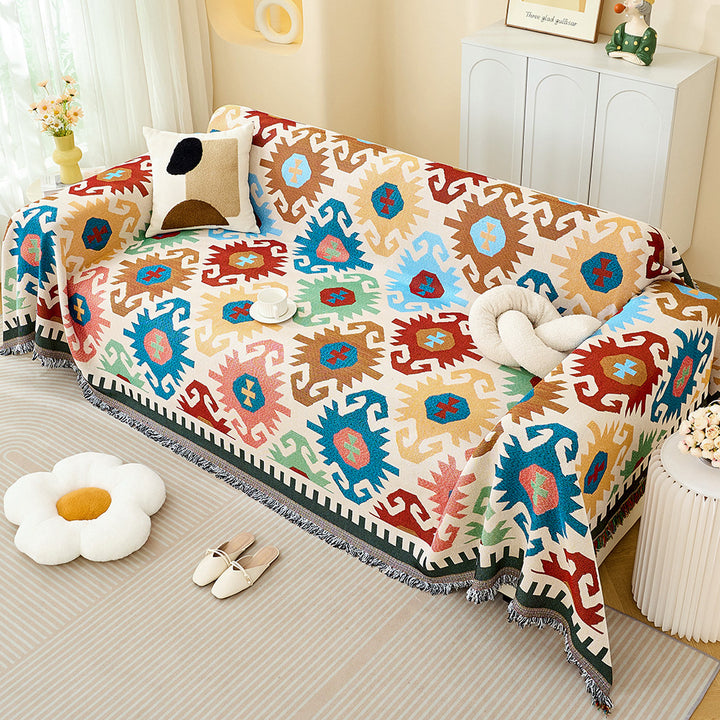 Bohemian Patterned Sofa Throw Blanket
