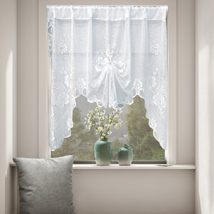 Elegant Floral Lace Window Curtains