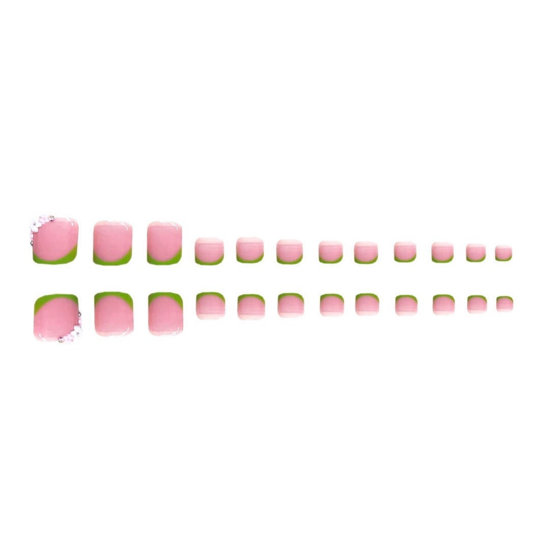 Decorative Floral Acrylic Nail Art Extensions Bowlift