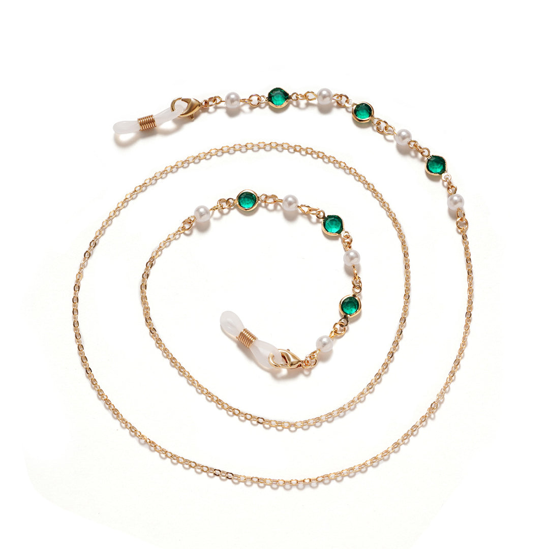 Premium Pearl and Amethyst Eyewear Chain Bowlift